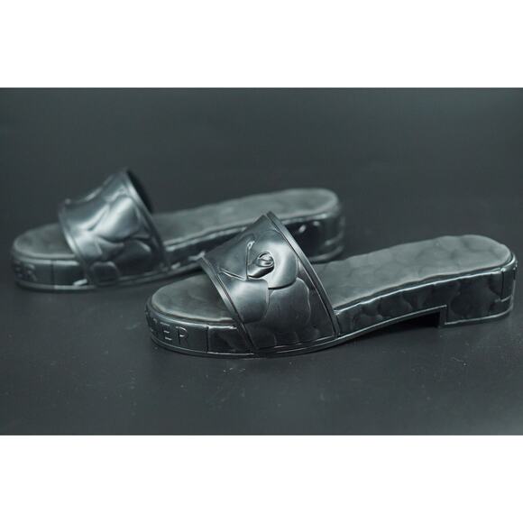 Valentino Garvani ATELIER 25 Black Rose Rubber Slide Platform Sandal SZ 39 New - Picture 10 of 11